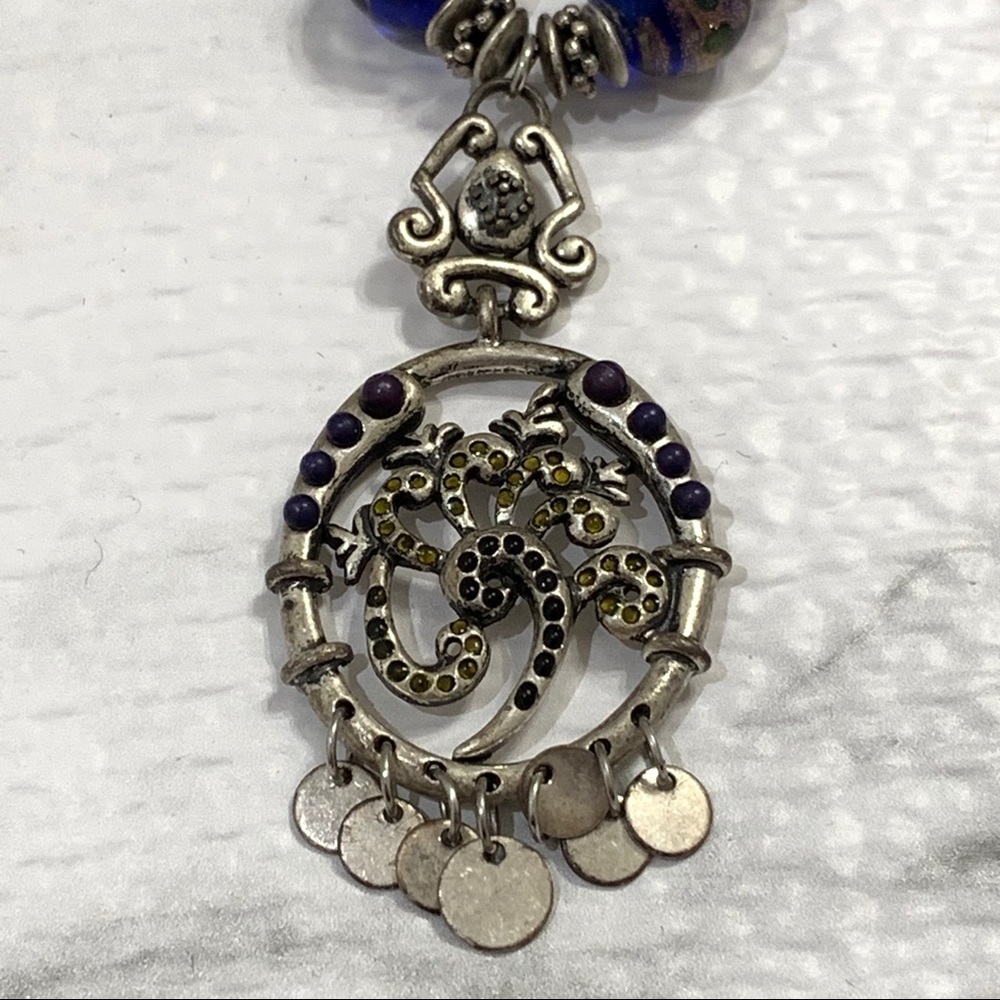 BOHO Necklace Pendant Metal Stone Intricate - Picture 4 of 13